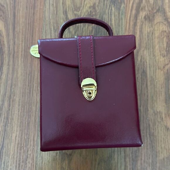WOLF Burgundy Jewelry Organizer with Gold Clasp - Picture 1 of 7